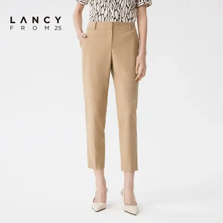 【真丝】LANCY/朗姿2023夏季新款高腰西装裤子女通勤职业休闲裤商品大图