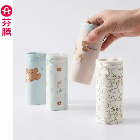 芬腾内裤女士纯棉抗菌薄款透气中腰全棉秋冬款少女生学生三角裤头商品大图