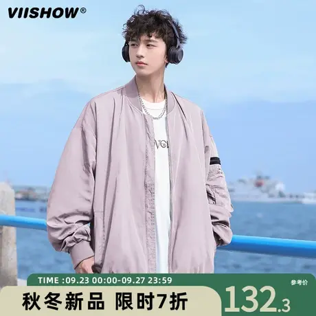 VIISHOW棒球服男牌飞行员夹克潮流复古宽松休闲春秋工装外套男士图片