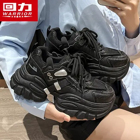 回力黑色老爹鞋女2025新款秋季学生运动鞋今年流行爆款厚底休闲鞋商品大图