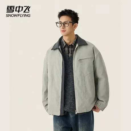 雪中飞户外休闲2025新款时尚翻领羽绒服男款宽松夹克冬季保暖外套商品大图