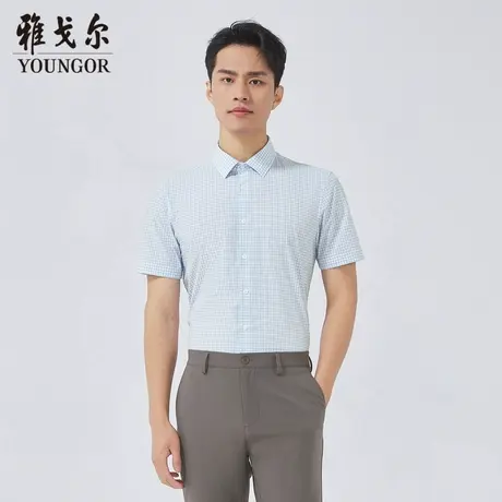 雅戈尔奥莱 商场同款男士短袖衬衫新款官方正品商务休闲短袖衬衫商品大图