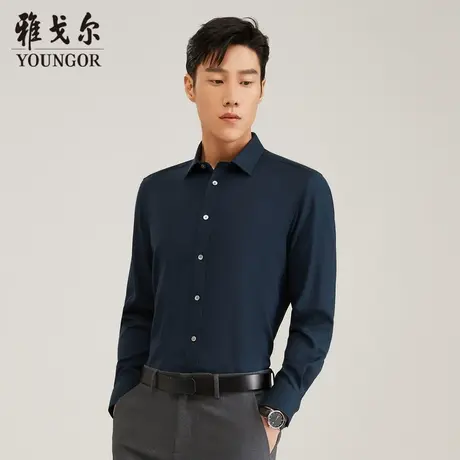 【含39%羊毛可机洗】D系雅戈尔秋季高端商务休闲保暖长袖衬衫男图片