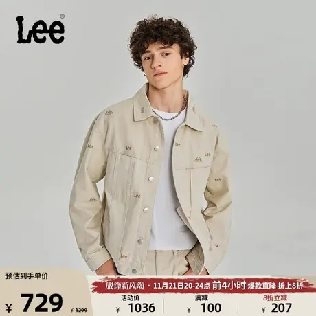 Lee商场同款舒适版浅卡其logo男夹克外套LMT006237201图片