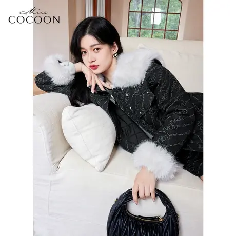 missCOCOON通勤外套2022冬装新款女装气质翻领时尚设计感百搭棉服商品大图