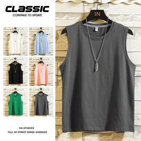 夏季冰丝背心男潮牌ins速干宽松健身运动坎肩薄款跨栏篮球无袖t恤商品大图