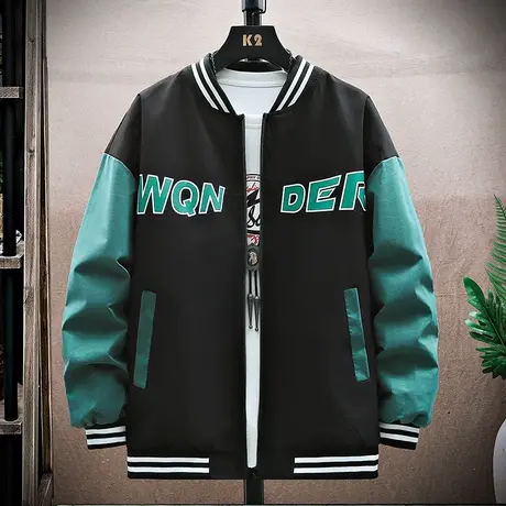 潮牌休闲棒球服男春秋季青少年潮流帅气外套初中高中学生大童夹克商品大图