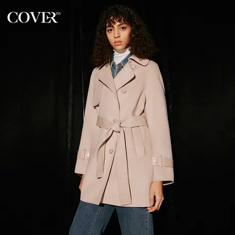 COVER冬季羊绒羊毛混纺风衣毛呢外套商品大图
