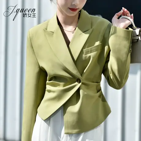 西装外套女短款小个子秋季新款气质通勤小众设计感收腰修身小西服商品大图