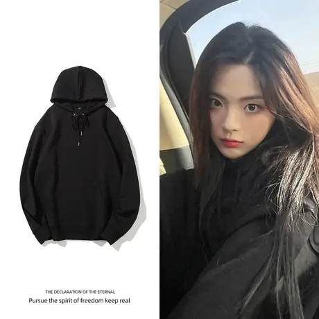 暗黑系连帽卫衣chic超火秋冬vitange炸街加绒外套加厚胖mm女装ins商品大图