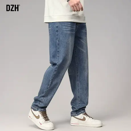 男士蓝色牛仔裤男直筒潮牌裤子秋冬新款2023新款休闲长裤百搭男裤商品大图