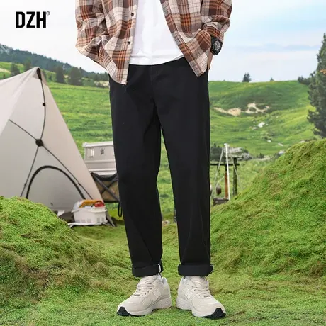 男士黑色直筒裤子男韩版潮流春秋季大码男裤工装休闲长裤2023新款商品大图