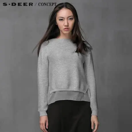 sdeer圣迪奥女装春装纯灰色百搭两件套S14183559🌑图片