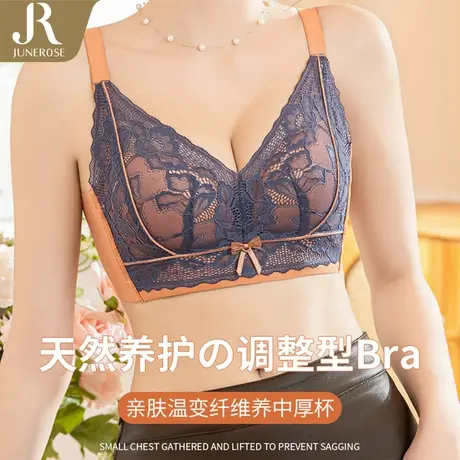 六月玫瑰内衣女聚拢小胸上托承托聚拢收副乳防下垂性感新款文胸商品大图