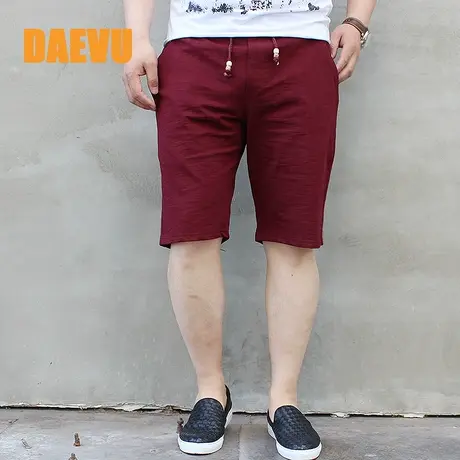 夏季新款特大号潮胖民族风韩版弹力加肥加大码男款休闲短裤五分裤商品大图