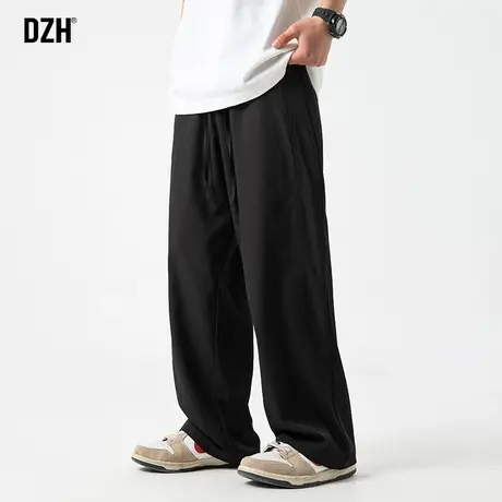 男士黑色休闲裤男直筒宽松春秋潮牌裤子男款美式2024新款长裤百搭商品大图