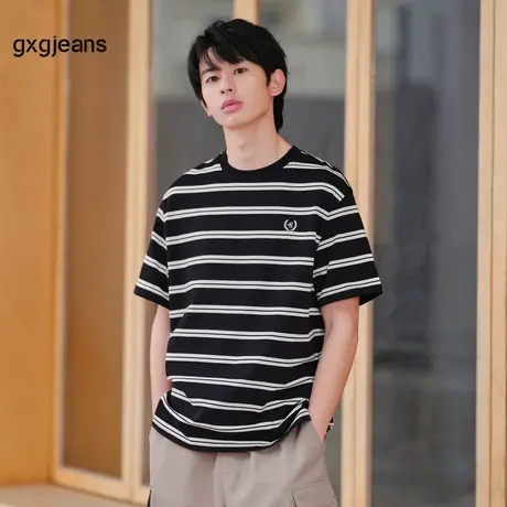 gxg.jeans男装2024年夏季新款圆领短袖T恤JFD14400081图片