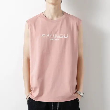 男士背心纯棉无袖t恤潮流宽松夏季外穿健身篮球跨栏全棉运动坎肩商品大图