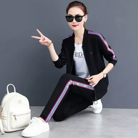 清仓休闲运动套装女春秋新款韩版时髦宽松藏肉跑步衣服两/三件套商品大图