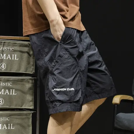 轻薄冰丝短裤男夏季潮牌5分休闲宽松2023新款裤子男士五分裤大码商品大图