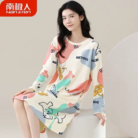 睡裙女春秋款长袖纯棉女士2023年新款孕妇秋冬款梦幻睡衣女款秋季商品大图