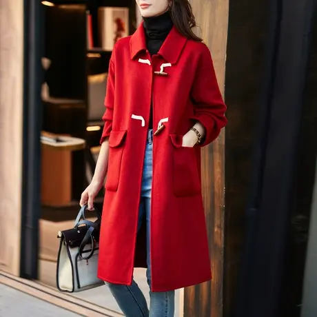 时尚气质双面呢大衣外套商品大图