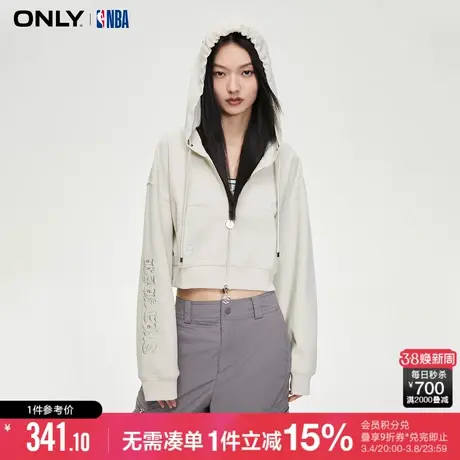 ONLY冬季NBA联名款短款长袖开衫连帽卫衣女|12339R011商品大图