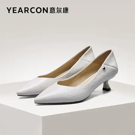 意尔康女鞋官方旗舰店单鞋女羊皮细跟尖头气质工作鞋断码outlets商品大图