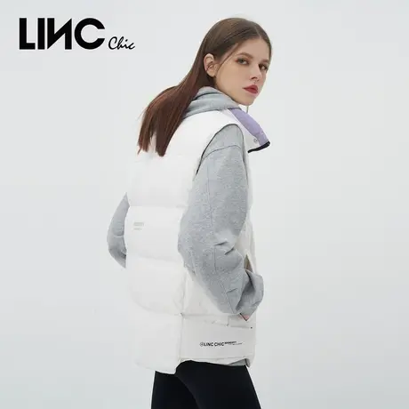LINC金羽杰羽绒服女2023冬新款简约轻薄短款羽绒马甲商场专柜同款商品大图