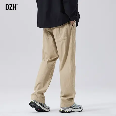 男士卡其色裤子男款秋季宽松2023新款休闲裤直筒垂感百搭工装裤潮图片