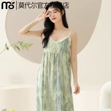 带胸垫吊带睡裙女夏2025新款冰丝薄款无袖睡衣甜美可爱性感连衣裙商品大图