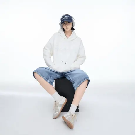 YEP美式街头风字母刺绣连帽卫衣外套女春秋新款宽松cleanfit上衣图片