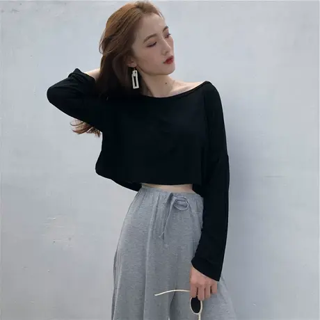 短款长袖上衣jazz跳舞服爵士舞蹈服女性感韩国女团同款嘻哈演出服图片