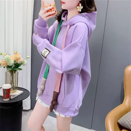 设计感连帽卫衣女春季2023年新款宽松慵懒风chic港味复古上衣外套商品大图