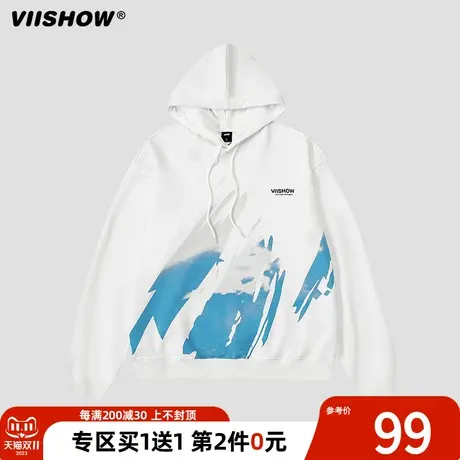 VIISHOW卫衣男早秋情侣潮牌嘻哈圆领卫衣外套男国潮oversize商品大图