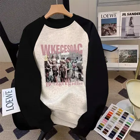 小个子秋冬穿搭卫衣女2023新款流行加绒外套潮ins大码设计感上衣商品大图