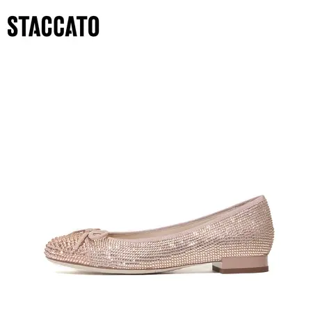 思加图新款星空鞋蝴蝶结水钻单鞋婚鞋平底鞋女鞋EE208CQ2商品大图