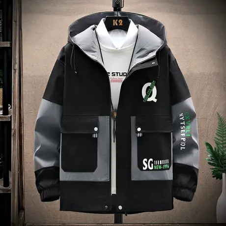 2023春季新款青少年工装夹克男潮流帅气休闲男士春秋外套男装褂子商品大图