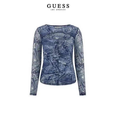 【38上新季】GUESS女士时尚印花设计款图案欧美T恤商品大图