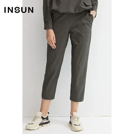 INSUN恩裳春季贴袋微宽松休闲小脚裤图片