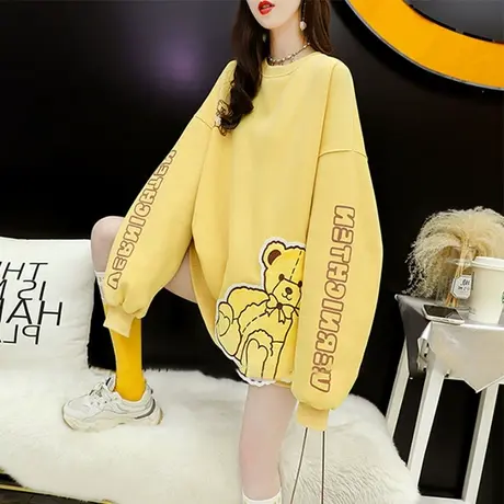早春卫衣女春秋季韩版宽松设计感小众ins薄款可爱小熊上衣外套潮图片