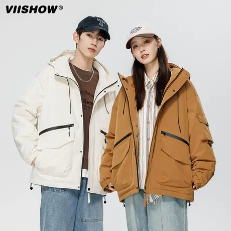VIISHOW潮流新款工装冲锋衣美式外套男秋冬棉衣户外防水登山夹克商品大图