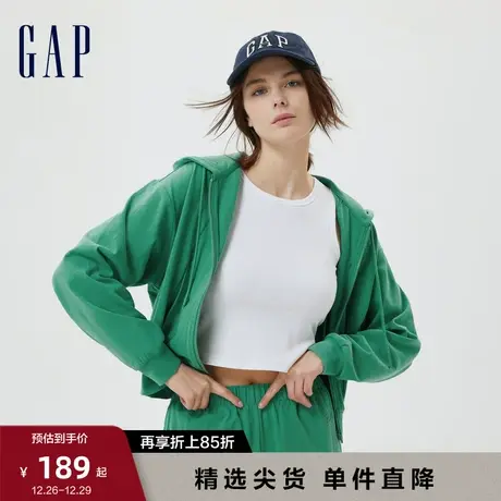 Gap女装秋季洋气LOGO宽松落肩连帽衫卫衣运动时尚休闲外套591196图片