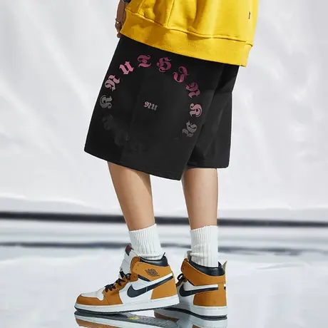 Nuthink国潮加肥加大5分短裤男潮大码美式运动裤卫裤宽松潮流夏季商品大图