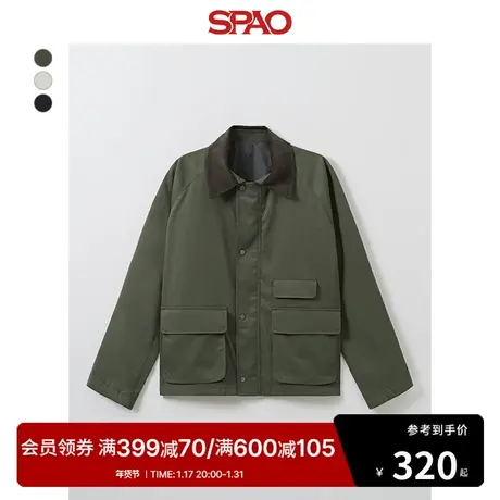 SPAO韩国同款2024年春季新款男士商务都市防风夹克外套SPJJE12M09商品大图