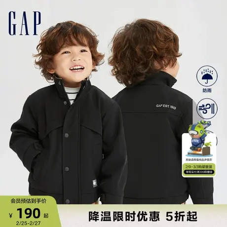 Gap男幼童秋冬季尼龙防风防雨宽松立领外套儿童装洋气夹克823674商品大图