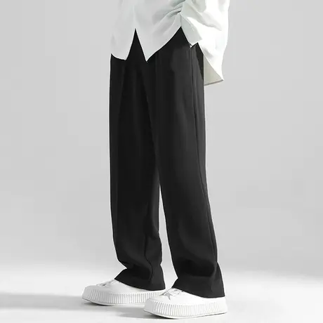 Nuthink美式潮流纯色休闲裤男国潮宽松直筒长裤潮牌男士裤子春季商品大图