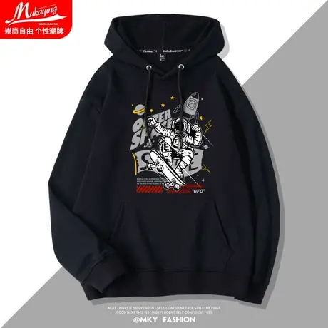 nasa宇航员潮牌欧美ins嘻哈宽松男士卫衣男连帽秋冬加绒学生外套商品大图