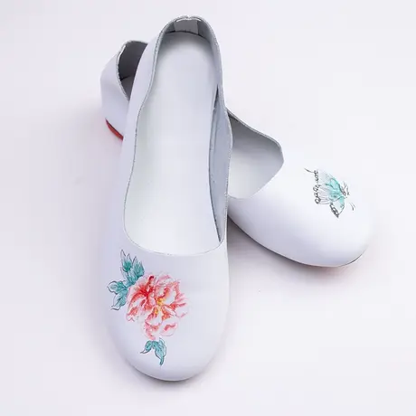 素飞森系女鞋原创复古文艺女单鞋大码平底浅口女船鞋百搭休闲鞋子商品大图