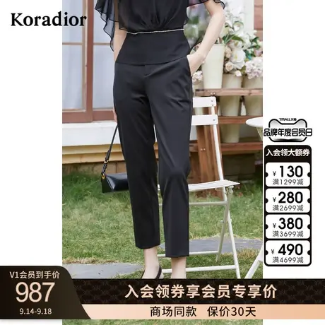 珂莱蒂尔商场同款黑色西装裤女直筒裤职业通勤百搭休闲裤2023新款商品大图